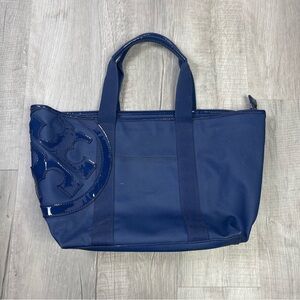 Tory Burch Blue Small Beach Canvas Tote